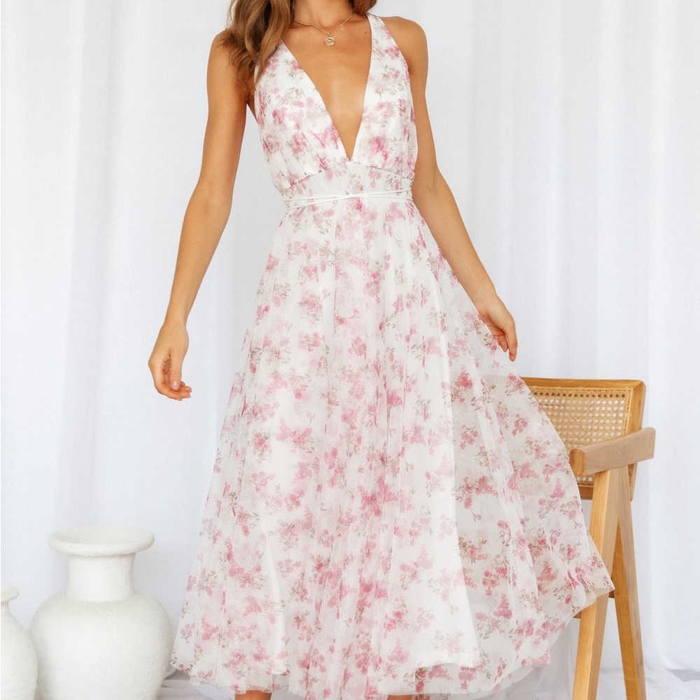 Hello Molly Fly With Me Pink Midi Dress